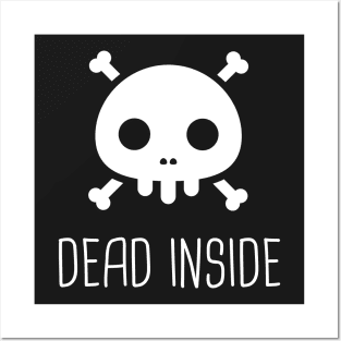 Dead Inside | Cute Emo Skeleton Skull Posters and Art